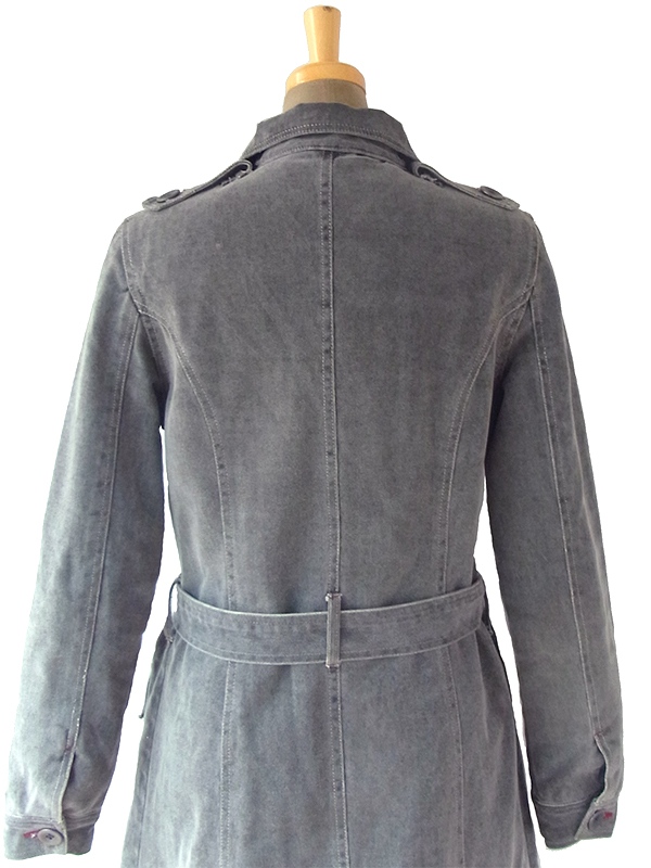 ヨーロッパ古着 ロンドン買い付け グレイ X ポケットがたくさん 共布ベルト付き ジップアップ  コート 06UK167