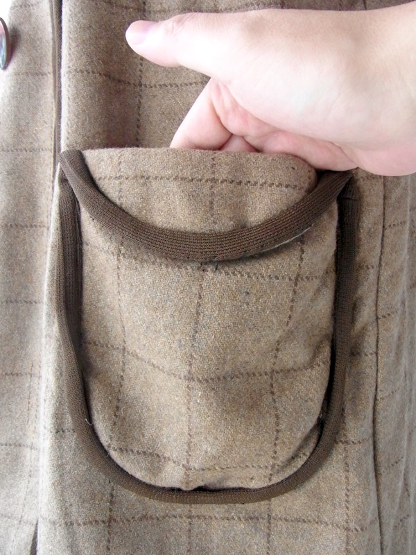 ヨーロッパ古着 ロンドン買い付け ライトブラウン X ダークブラウン チェック柄 ヴィンテージ ウールコート 09UK1278