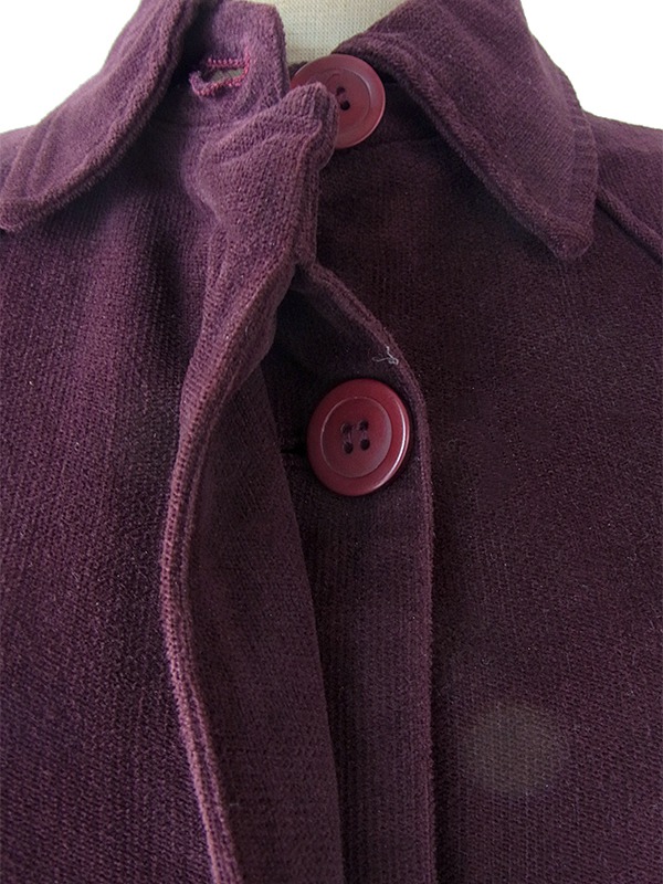 ヨーロッパ古着 ロンドン買い付け 60年代製 バーガンディー X コーデュロイ  コート 09UK1428