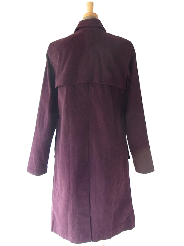 ヨーロッパ古着 ロンドン買い付け 60年代製 バーガンディー X コーデュロイ  コート 09UK1428