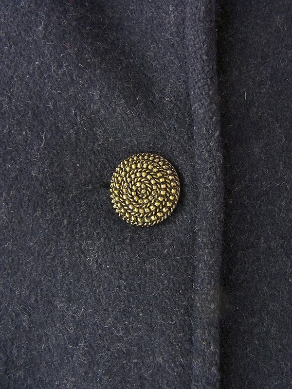 ヨーロッパ古着 ロンドン買い付け ブラック X ゴールド デザインボタン ヴィンテージ  ウール コート 09UK1512