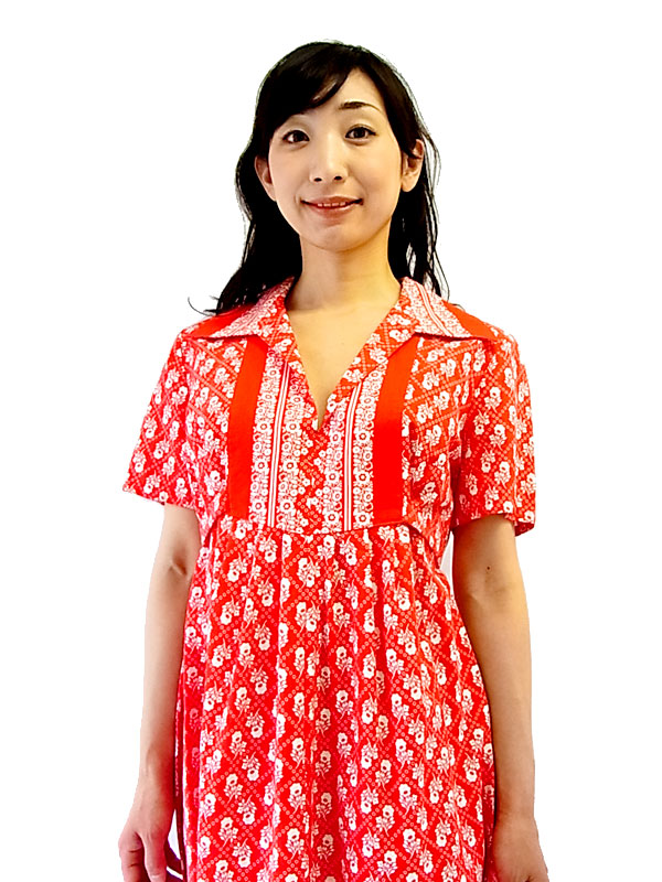 かわいらしい花柄が夏にぴったり♪美しいラインも素敵なヴィンテージサマーワンピの逸品