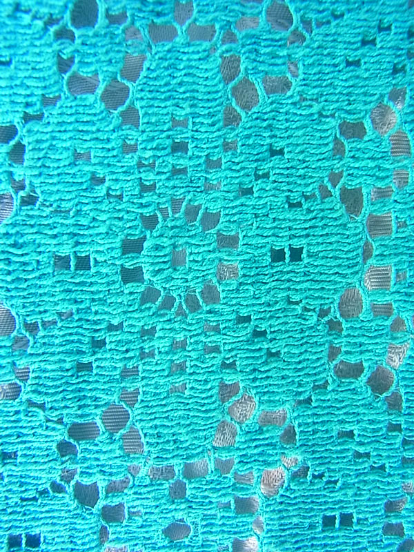 フランス買付 シルク ホワイト X 水色 花柄刺繍レース　ヴィンテージ　ワンピース :古着 12FC36