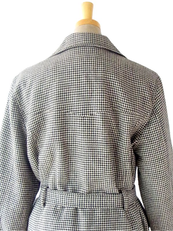 【80s vintage】ジップアップブルゾン　ウール　千鳥格子　短丈　古着 80s vintage】ジップアップブルゾン ウール 千鳥格子 短丈 古着