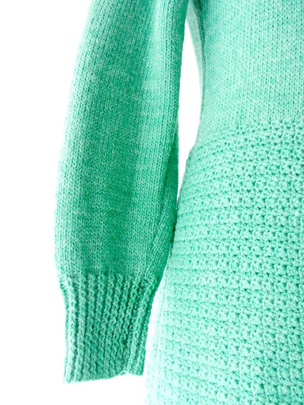 ヨーロッパ古着 【送料無料】フランス買い付け 60年代製 エメラルドグリーン X クルーネック ウール ワンピース : 13FC716【在庫一点限り】