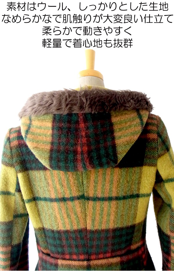 ヨーロッパ古着 フランス買い付け グリーン X ホワイト水玉　パフスリーブ コーデュロイワンピース 13FC606