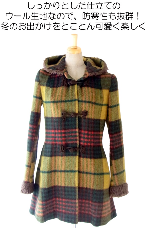 ヨーロッパ古着 フランス買い付け グリーン X ホワイト水玉　パフスリーブ コーデュロイワンピース 13FC606