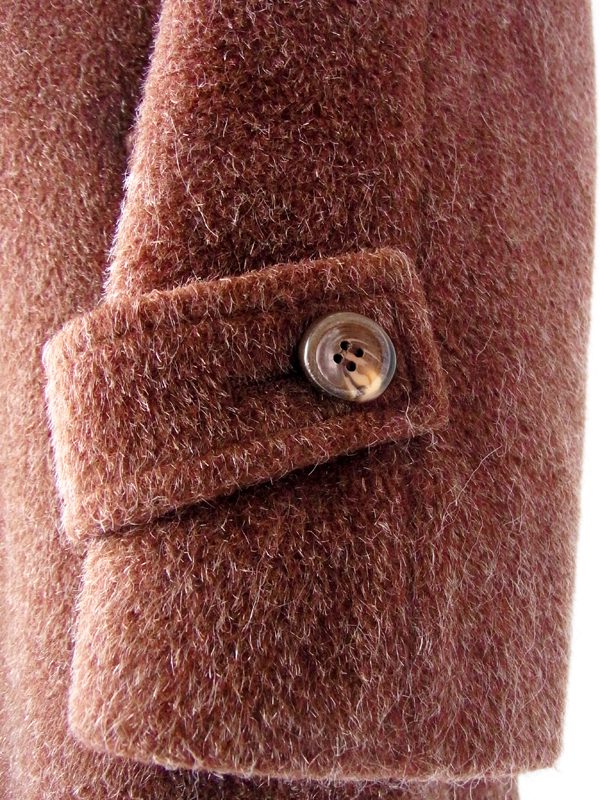 ヨーロッパ古着 フランス買い付け ブラウン ウールとモヘア　夢心地な肌触りの　ヴィンテージ コート : 13FC814