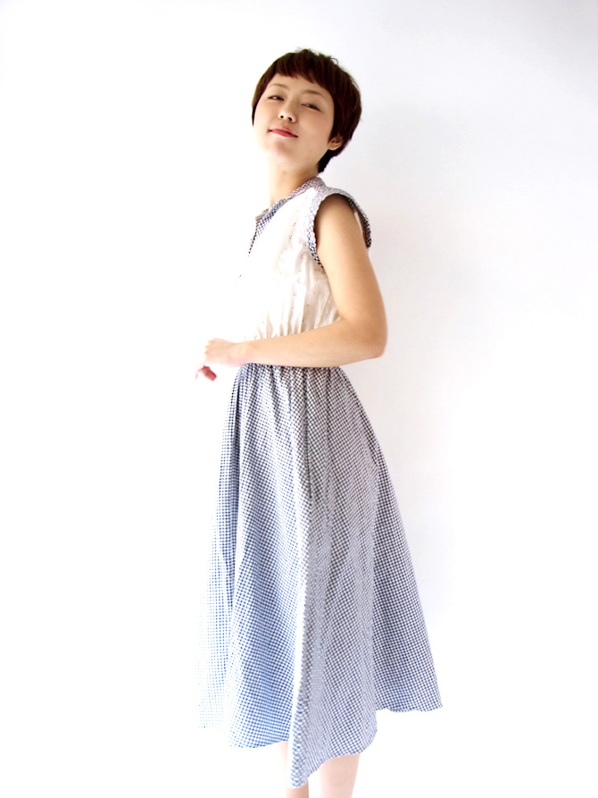 【ヨーロッパ古着】フランス買い付け 60年代製 グリーンX イエロー 花柄 ヴィンテージ チュニック ワンピース : 13FC7【レトロポップ】