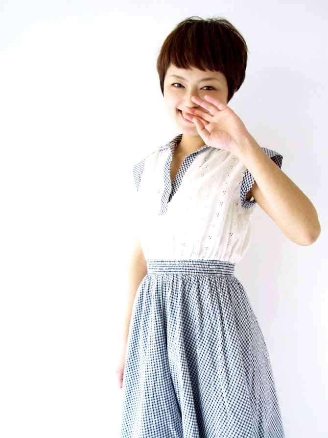 【ヨーロッパ古着】フランス買い付け 60年代製 グリーンX イエロー 花柄 ヴィンテージ チュニック ワンピース : 13FC7