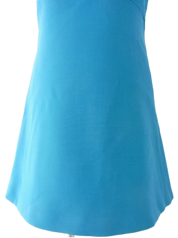 ヨーロッパ古着 フランス買い付け ６０年代製 シアンブルー Aラインシルエット ヴィンテージ モッズワンピース 14FC529