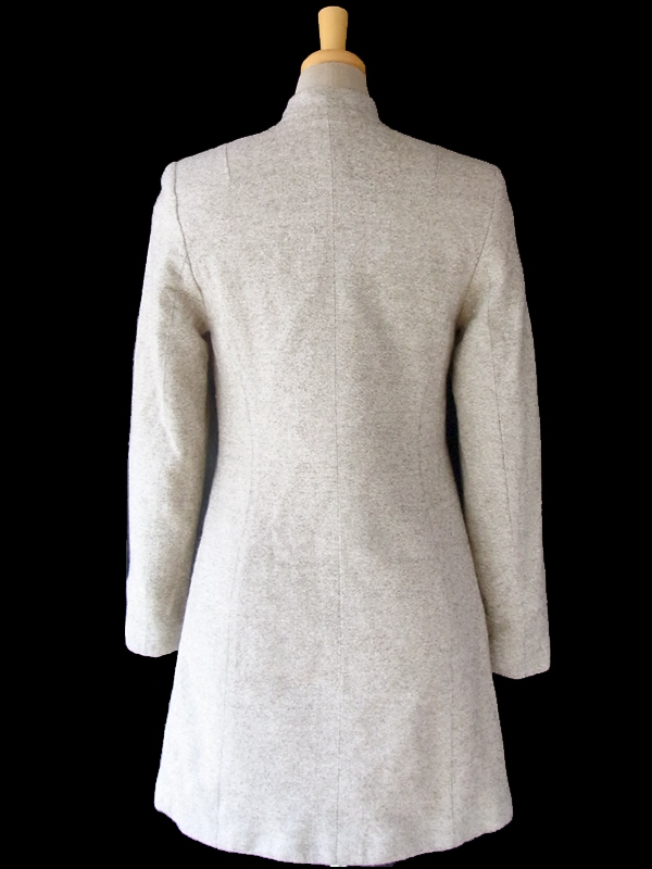 ヨーロッパ古着 ロンドン買い付け ライトグレイ X フロントジップアップ ヴィンテージ ウール ワンピース 15BS314