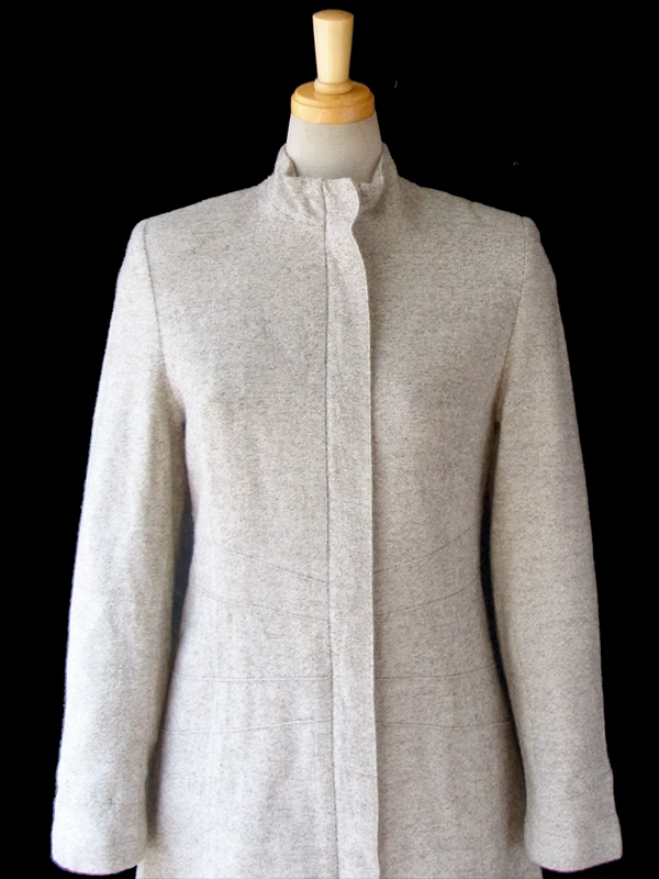 ヨーロッパ古着 ロンドン買い付け ライトグレイ X フロントジップアップ ヴィンテージ ウール ワンピース 15BS314