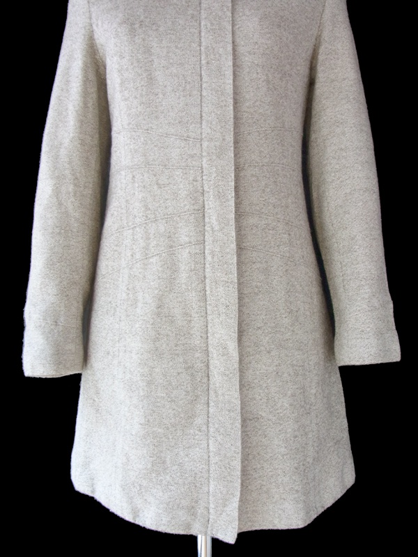 ヨーロッパ古着 ロンドン買い付け ライトグレイ X フロントジップアップ ヴィンテージ ウール ワンピース 15BS314