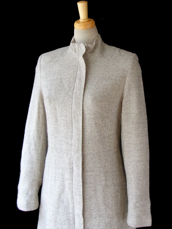 ヨーロッパ古着 ロンドン買い付け ライトグレイ X フロントジップアップ ヴィンテージ ウール ワンピース 15BS314