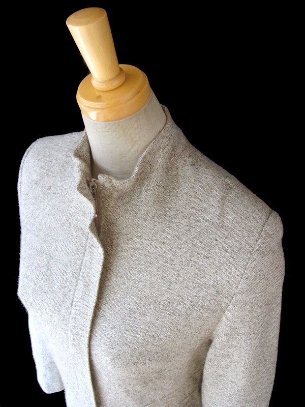 ヨーロッパ古着 ロンドン買い付け ライトグレイ X フロントジップアップ ヴィンテージ ウール ワンピース 15BS314