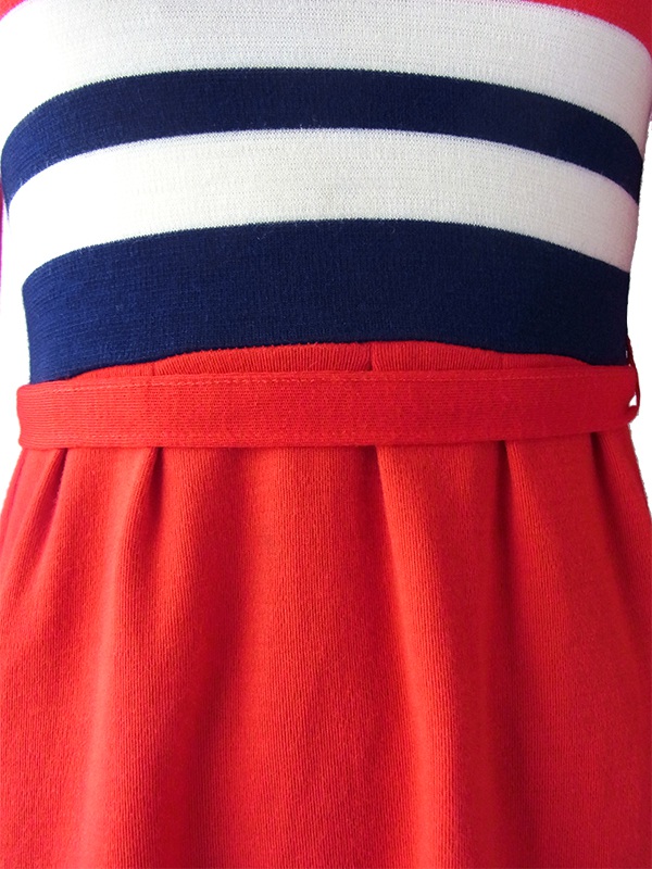 ヨーロッパ古着 ロンドン買い付け 60年代製 トリコロール ロールネック ヴィンテージ ワンピース 15BS401