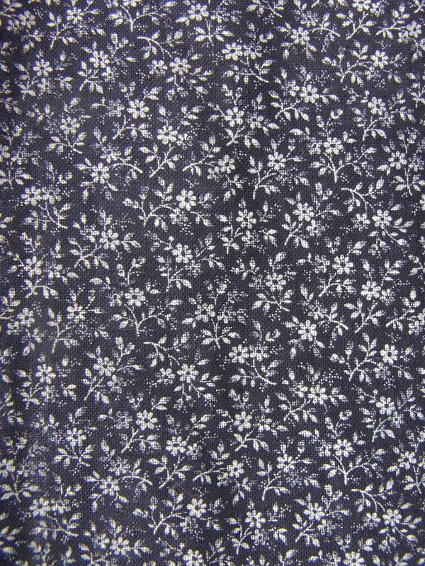 ヨーロッパ古着 フランス買い付け ６０年代製 ブラック X ホワイト 小花柄 花柄生地切替 フォークロア ワンピース 15FC111