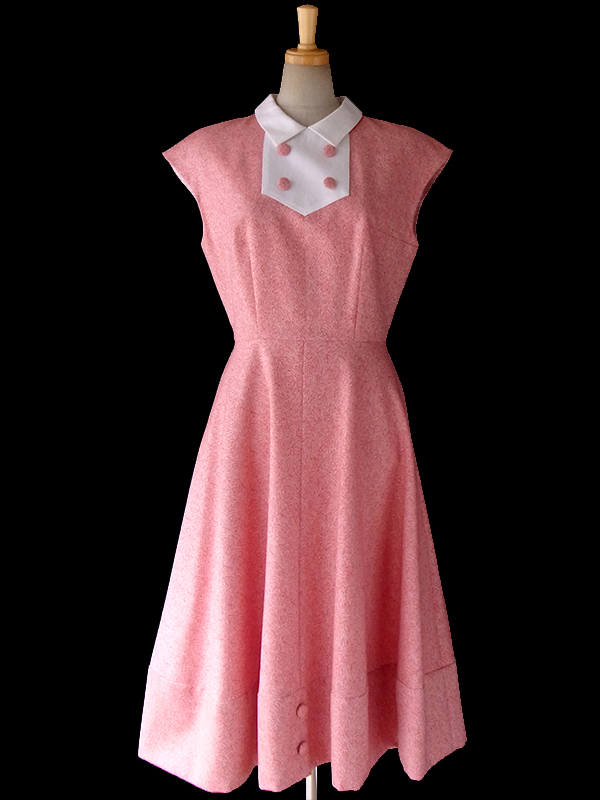 未使用品　デッドストック レッド X ホワイト おとなかわいい上品ワンピース 15OD1217