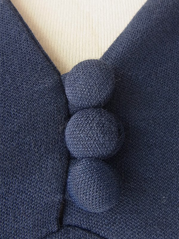 ヨーロッパ古着 ロンドン買い付け 60年代製 ネイビー X レトロデザイン デッドストック ワンピース 16BS217