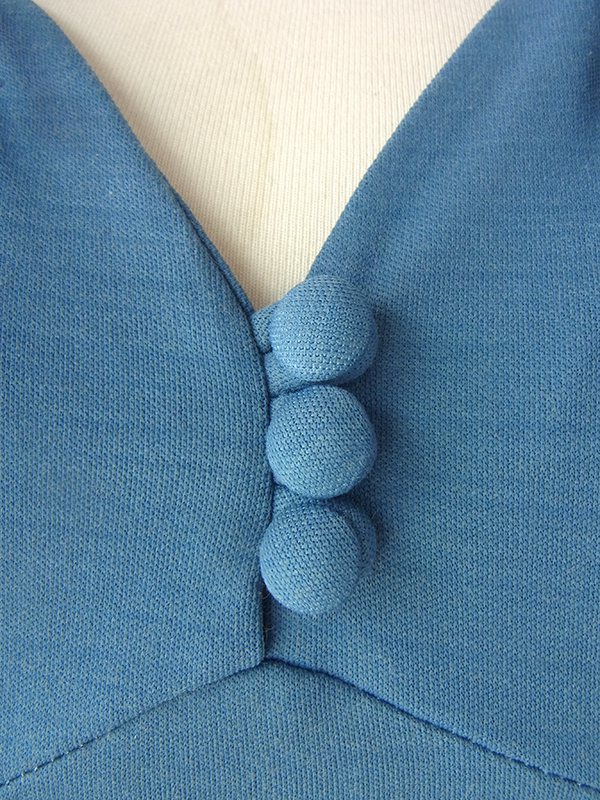 ヨーロッパ古着 ロンドン買い付け 60年代製 スモーキーブルー X レトロデザイン デッドストック ワンピース 16BS219