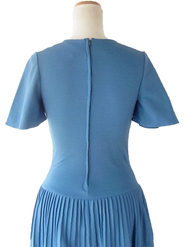 ヨーロッパ古着 ロンドン買い付け 60年代製 スモーキーブルー X レトロデザイン デッドストック ワンピース 16BS219