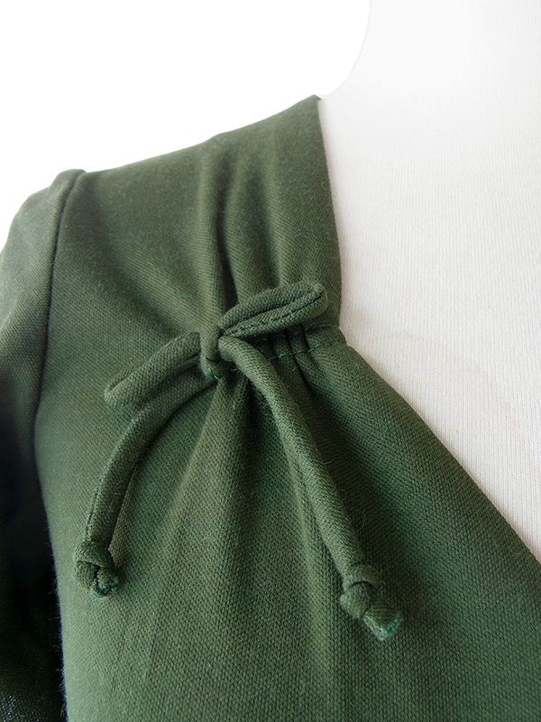 ヨーロッパ古着 ロンドン買い付け 60年代製 モスグリーン X レトロデザイン デッドストック ワンピース 16BS220