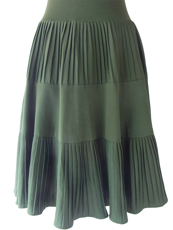 ヨーロッパ古着 ロンドン買い付け 60年代製 モスグリーン X レトロデザイン デッドストック ワンピース 16BS220