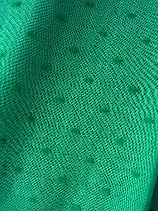 ヨーロッパ古着 ロンドン買い付け グリーン X 水玉刺繍 裾元ギャザーフリル プリーツ スカート 16BS227