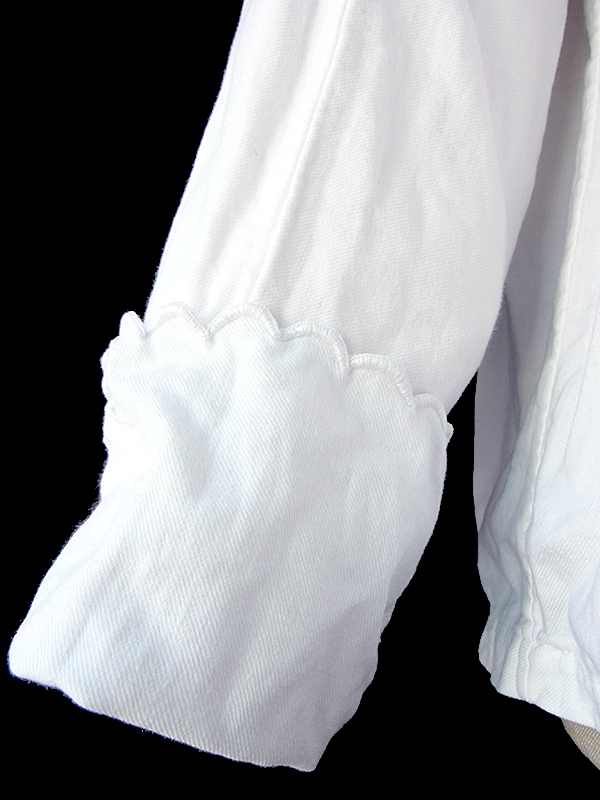 【ヨーロッパ古着】フランス買い付け 60年代製 ホワイト ヴィンテージ キャバリア ブラウス 16FC225【おとなかわいい】