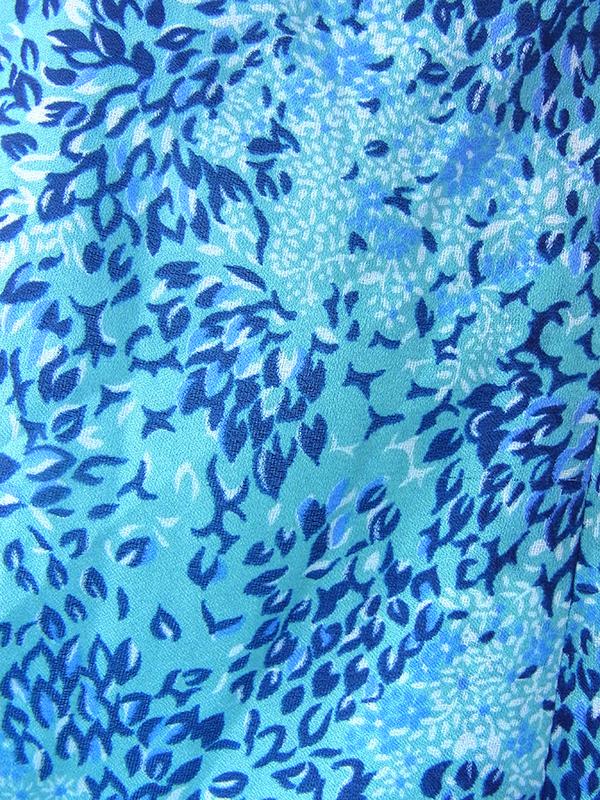 ヨーロッパ古着 ロンドン買い付け 60年代製 水色 X ブルー 花柄 ギャザーフリル ヴィンテージ ワンピース 16OM011
