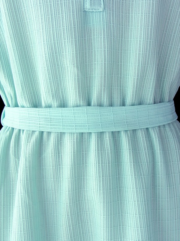 ヨーロッパ古着 ロンドン買い付け 60年代製 ミントブルー X カットレース・テープ装飾 共布ベルト付き ワンピース 16OM403