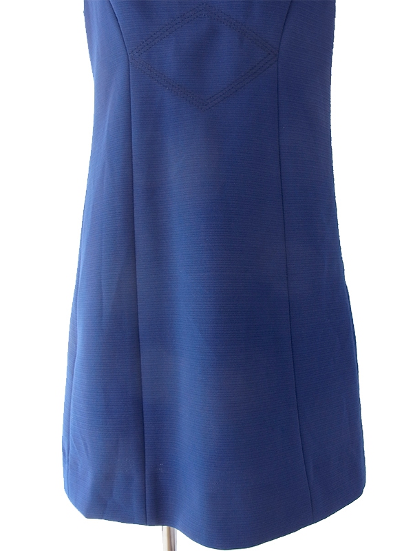 ヨーロッパ古着 ロンドン買い付け ロイヤルブルー X ラインストーン飾り ダイヤ型ステッチ ヴィンテージ ワンピース 16OM407