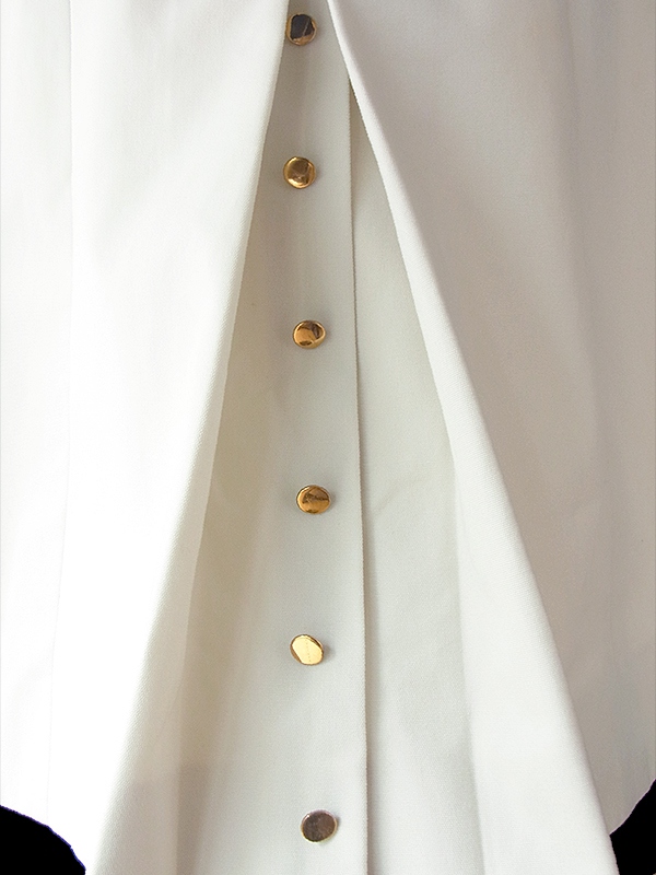 ヨーロッパ古着 ロンドン買い付け アイボリー X レース装飾 ボックスプリーツ ヴィンテージ ワンピース 16OM618