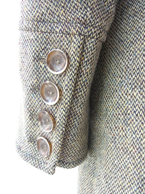 ヨーロッパ古着 ロンドン買い付け Paul Costelloe カーキ X ウール ツイード ジャケット コート 17BS108