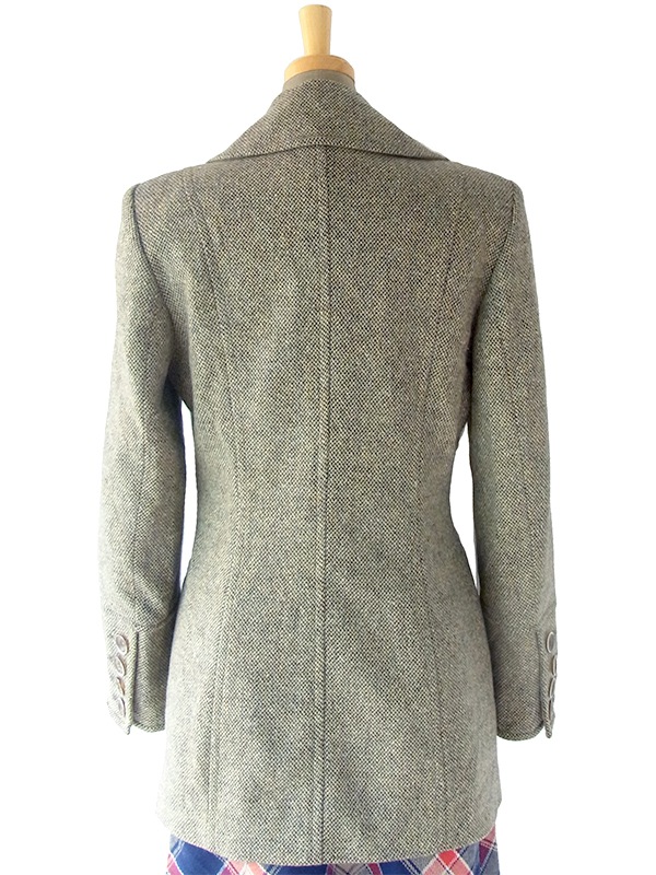 ヨーロッパ古着 ロンドン買い付け Paul Costelloe カーキ X ウール ツイード ジャケット コート 17BS108