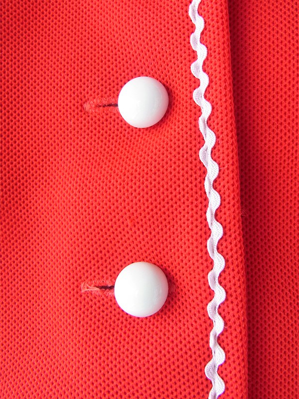 ヨーロッパ古着 ロンドン買い付け 70年代製 レッド X ホワイト 水玉ネクタイ付き セットアップ風 レトロ ワンピース 17BS200