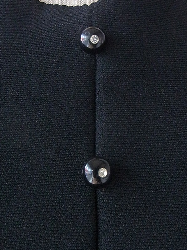 ヨーロッパ古着 ロンドン買い付け 70年代製 ブラック X ブルー・ゴールド・オレンジ ポタニカル柄刺繍 レトロ ワンピース 17BS208