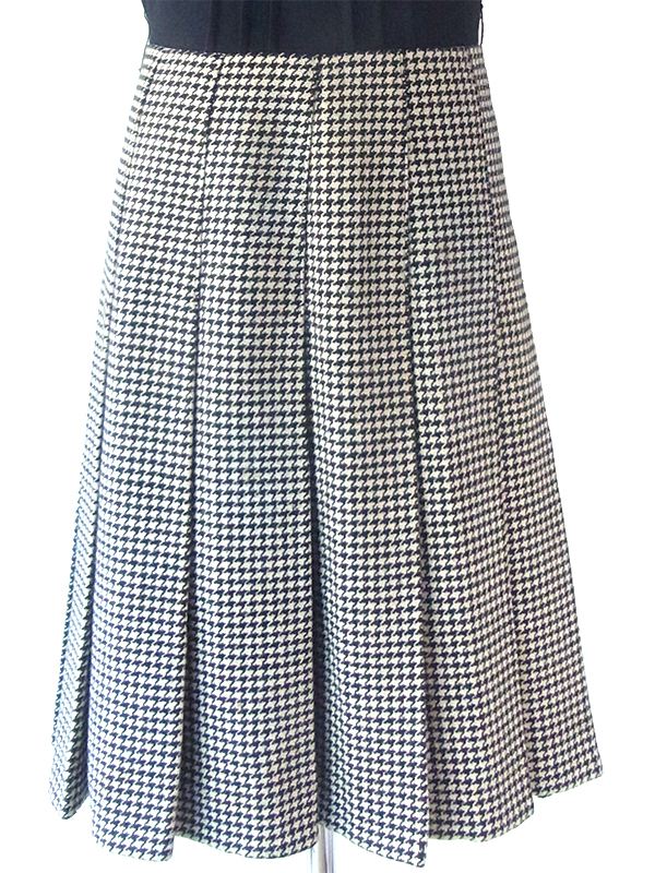 ヨーロッパ古着 ロンドン買い付け 60年代製 モノトーン X 千鳥格子 ウール ジャケット・ワンピース セットアップ 17BS224