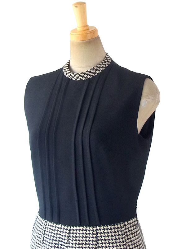 ヨーロッパ古着 ロンドン買い付け 60年代製 モノトーン X 千鳥格子 ウール ジャケット・ワンピース セットアップ 17BS224