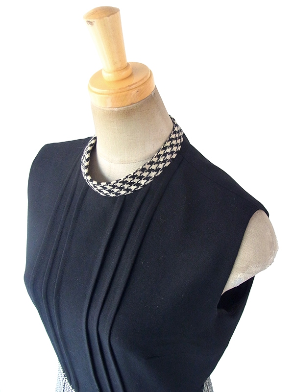 ヨーロッパ古着 ロンドン買い付け 60年代製 モノトーン X 千鳥格子 ウール ジャケット・ワンピース セットアップ 17BS224