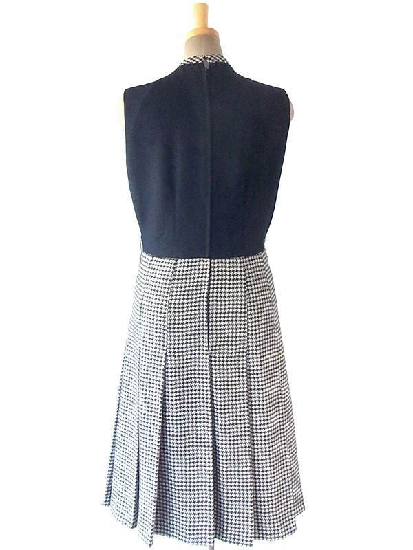 ヨーロッパ古着 ロンドン買い付け 60年代製 モノトーン X 千鳥格子 ウール ジャケット・ワンピース セットアップ 17BS224