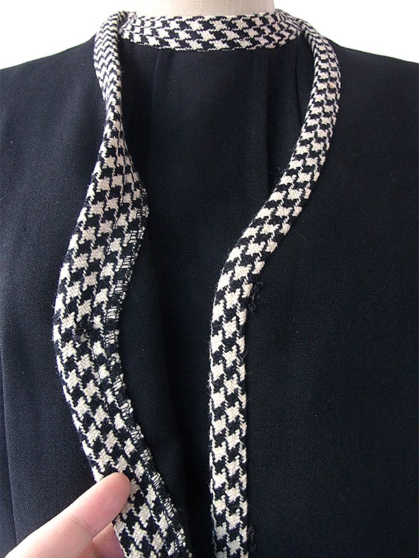 ヨーロッパ古着 ロンドン買い付け 60年代製 モノトーン X 千鳥格子 ウール ジャケット・ワンピース セットアップ 17BS224