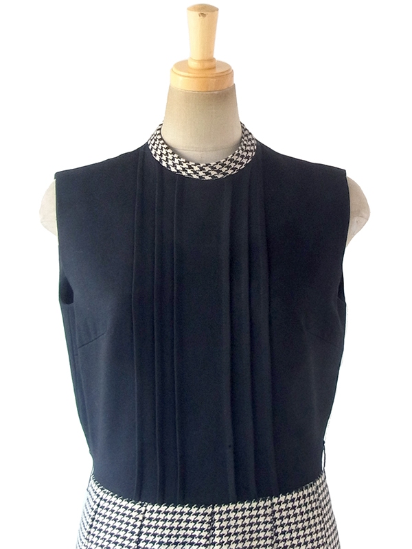 ヨーロッパ古着 ロンドン買い付け 60年代製 モノトーン X 千鳥格子 ウール ジャケット・ワンピース セットアップ 17BS224