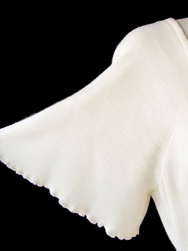 ヨーロッパ古着 フランス買い付け 60年代製 オフホワイト X フレア・ギャザーフリルデザイン  ヴィンテージ ワンピース 17FC323