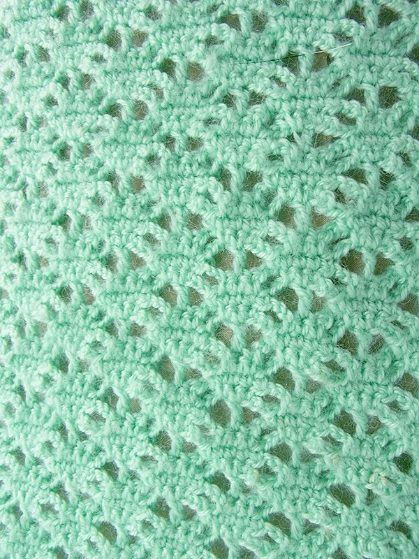 ヨーロッパ古着 フランス買い付け 60年代製 ペールグリーン X 編み方切り替え ニット ワンピース 17FC407