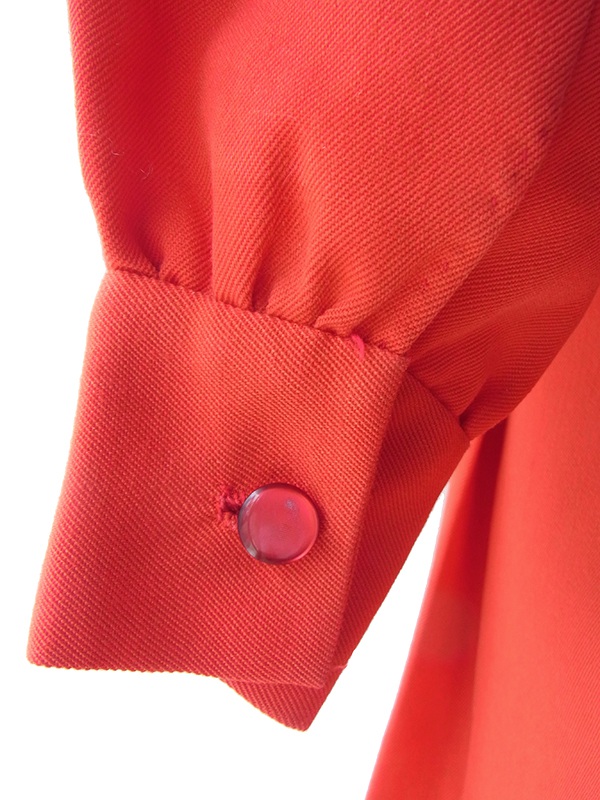 ヨーロッパ古着 フランス買い付け 60年代製 レッド X 美しいプリーツ ミニ丈 ヴィンテージ ワンピース 17FC412