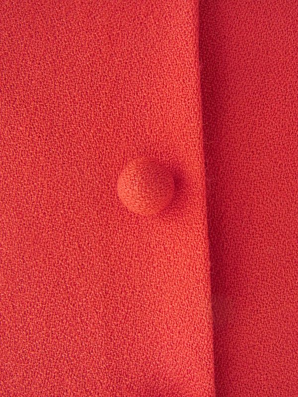 ヨーロッパ古着 60年代フランス製 レッド X ブラック ドロップウェスト 梨地ウールジョーゼット ワンピース 17FC502