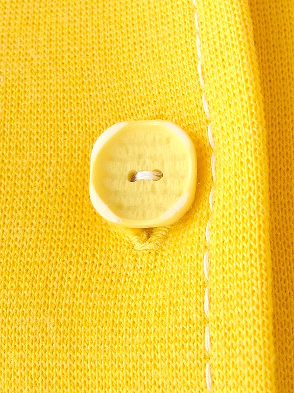 ヨーロッパ古着 フランス買い付け 60年代製 イエロー X ホワイト ビッグステッチ ヴィンテージ ワンピース 17FC503