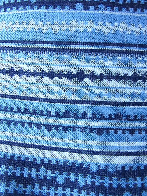 ヨーロッパ古着 フランス製 水色 X ブルー・ホワイト ジッパー柄 プリーツ スカート 17FC516